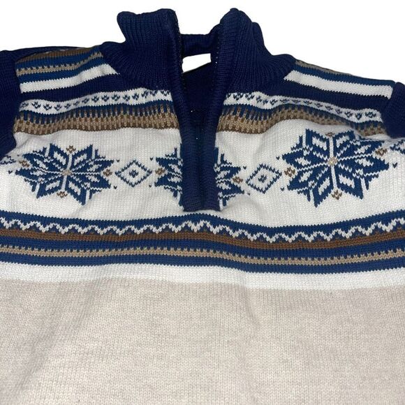 Gymboree Navy & Cream‎ Snowflake 1/4 Zip Sweater - Size Small (5/6) - Picture 6 of 6
